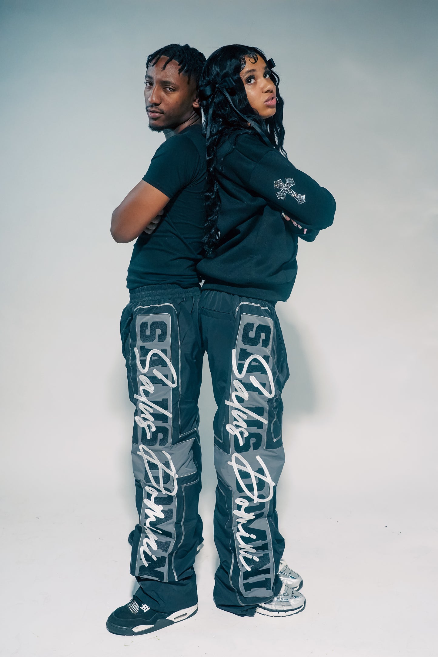 BRAND BLACK Nylon Track Pants