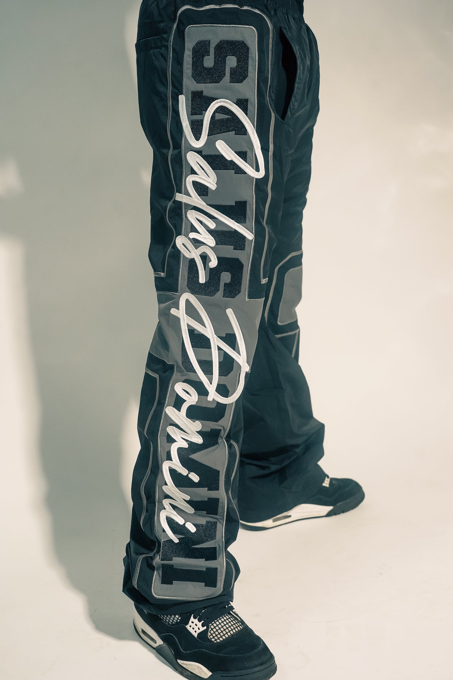 BRAND BLACK Nylon Track Pants