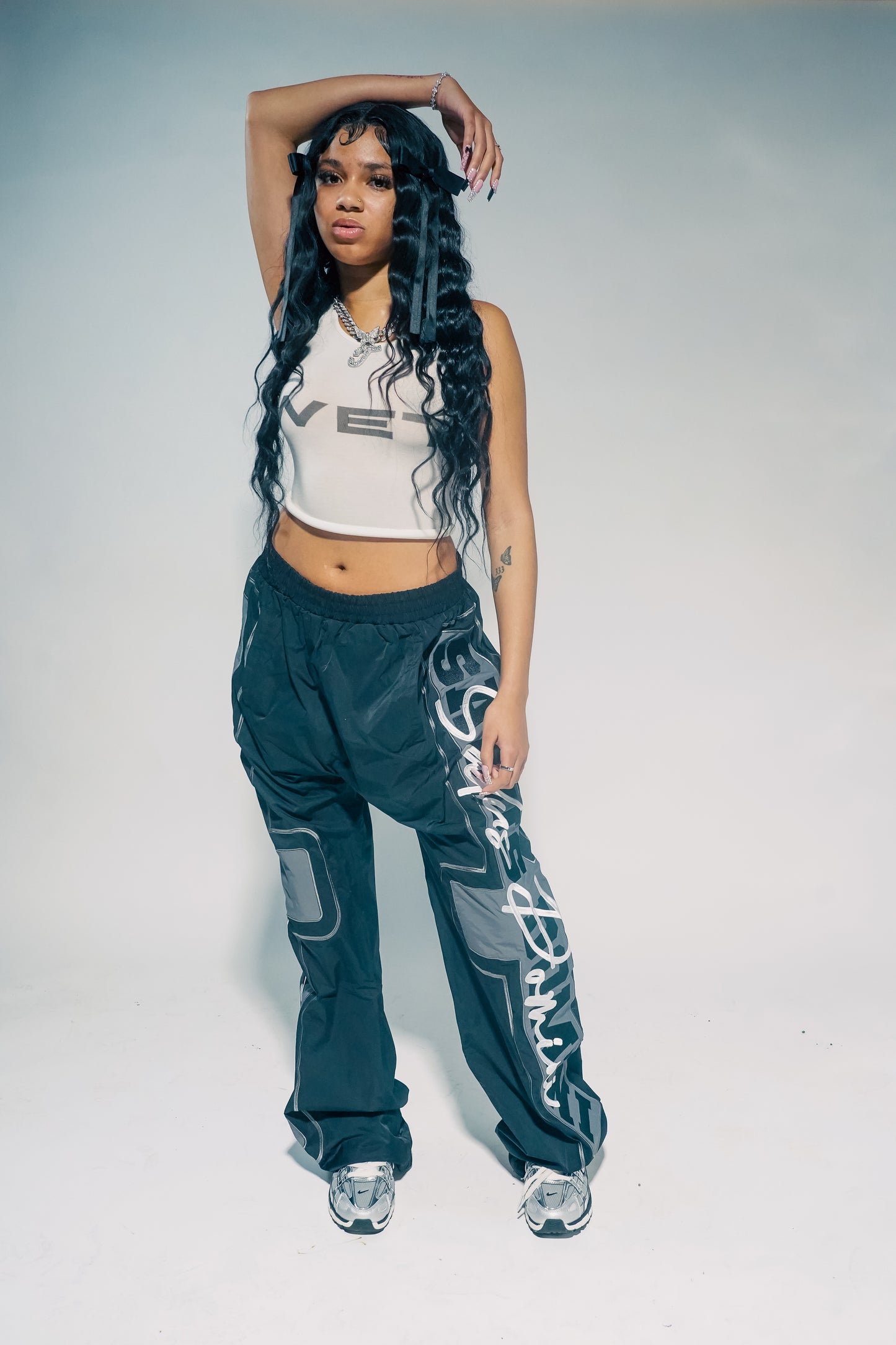 BRAND BLACK Nylon Track Pants